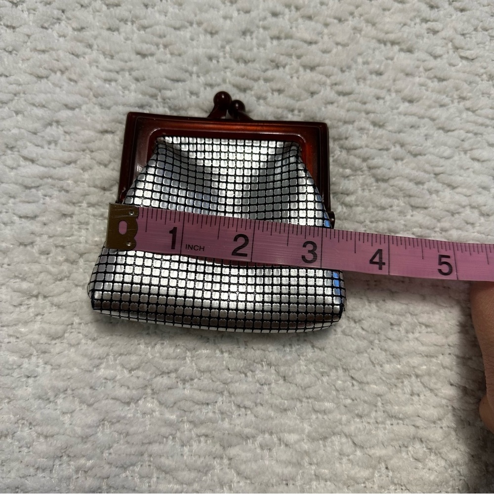 Vintage Regal Clutch and Coin Purse Set Silver Tone Mesh Print Vinyl - Picture 15 of 15